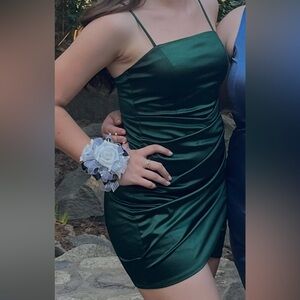 Emerald Sundae Dark Green Mini Homecoming Dress